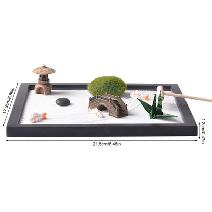 Zen Garden - Tabletop Rock Garden Sandbox Tools Kits