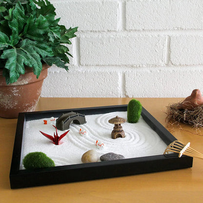 Zen Garden - Tabletop Rock Garden Sandbox Tools Kits