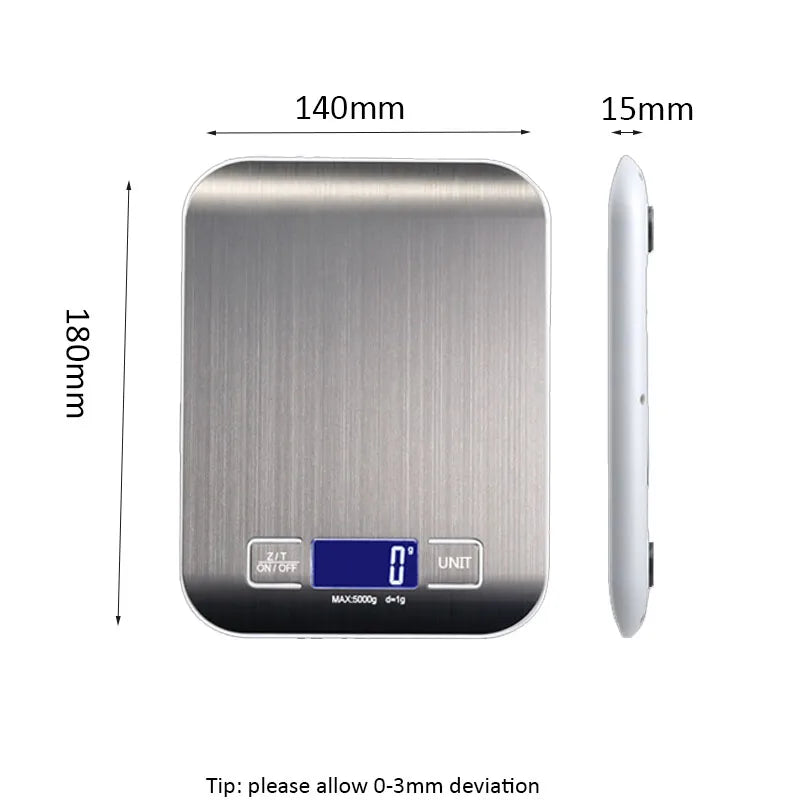 10/5Kg 1g Kitchen Scale digital Stainless Steel food scale