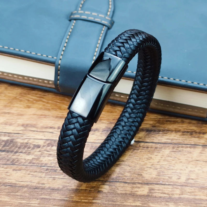 Classic 16 Strands Braided Genuine Leather Bracelet