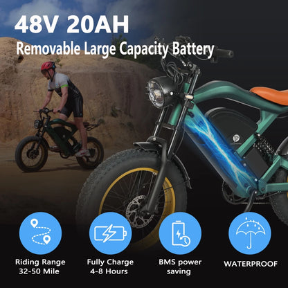 SMARTRAVEL ZM22 48V 1200W Electric Bike with GPS bluetooth App 20inch Fat Tire