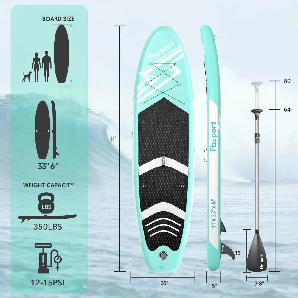 11' Premium Stand Up Paddle Board, Accessories & Carry Bag