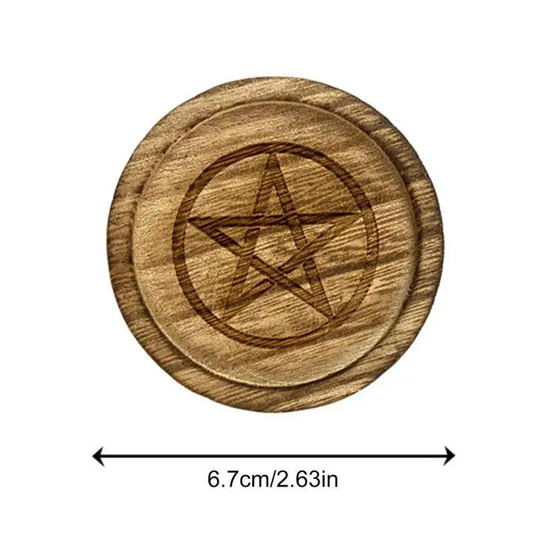 2 In 1 Pentagram Witches Wooden Candle Holder