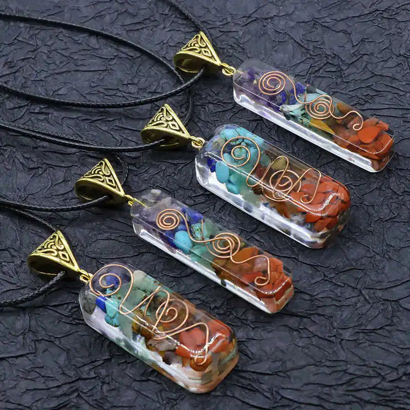 7 Chakra Healing Crystal Orgone Energy Pendant