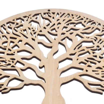 Wooden Tree Of Life Wall Art Round Cutout Decoration