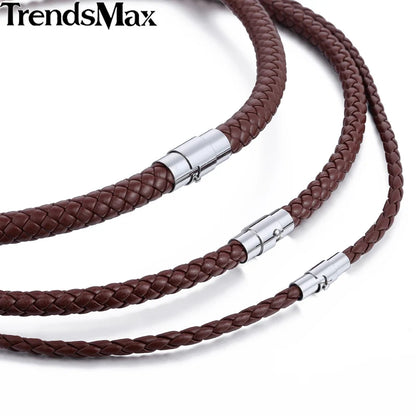 Man-made Leather Necklace Choker Black Magnetic