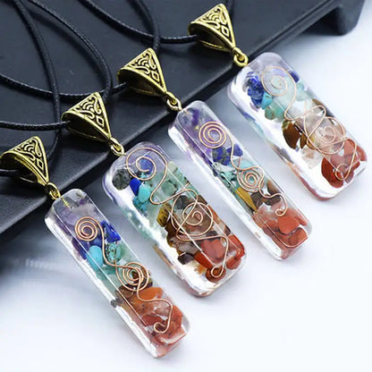 7 Chakra Healing Crystal Orgone Energy Pendant