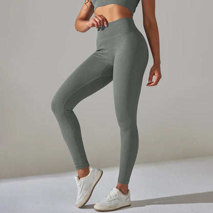 Solid White Women Seamless Leggings